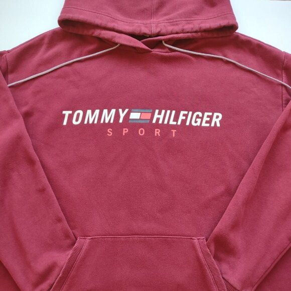Tommy Hilfiger Sport Pullover Hoodie Sweatshirt 'Old Money Relaxed Fit Sz Medium - Picture 6 of 8